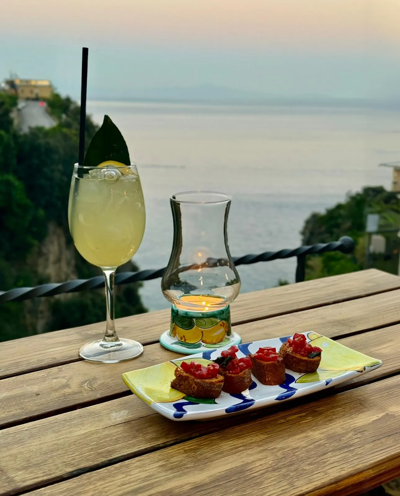 Fresh Sfusato lemons and limoncello spritz in the organic grove